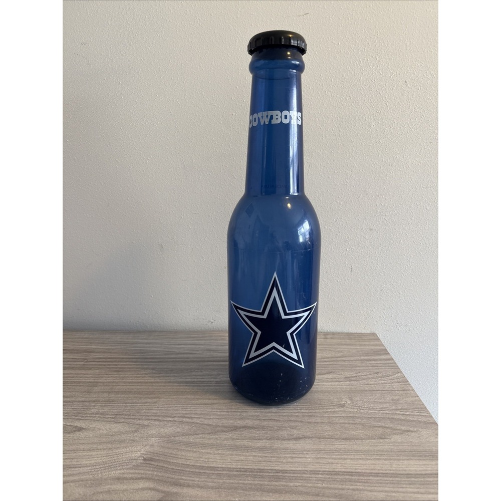 Dallas Cowboys NFL Jumbo 21" Tinted Blue Bottle Savings Money Coin Bank